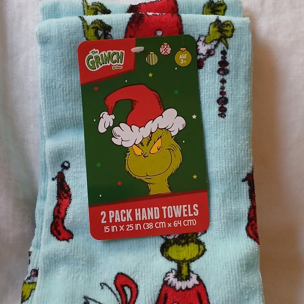 Christmas Dr Seuss The Grinch 2pk Hand Towels, 15